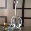 蓮花造型紅酒瓶玻璃蓮花冰酒瓶異形內置小花造型玻璃酒瓶