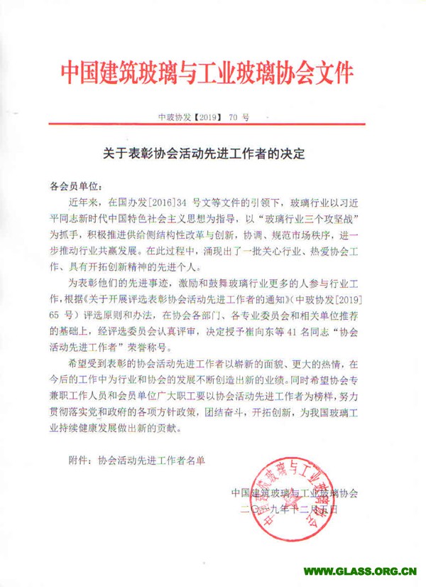 關于表彰協會活動先進工作者的決定-1